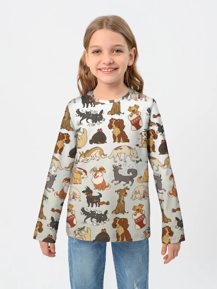 Girls' cotton long sleeve shirt
