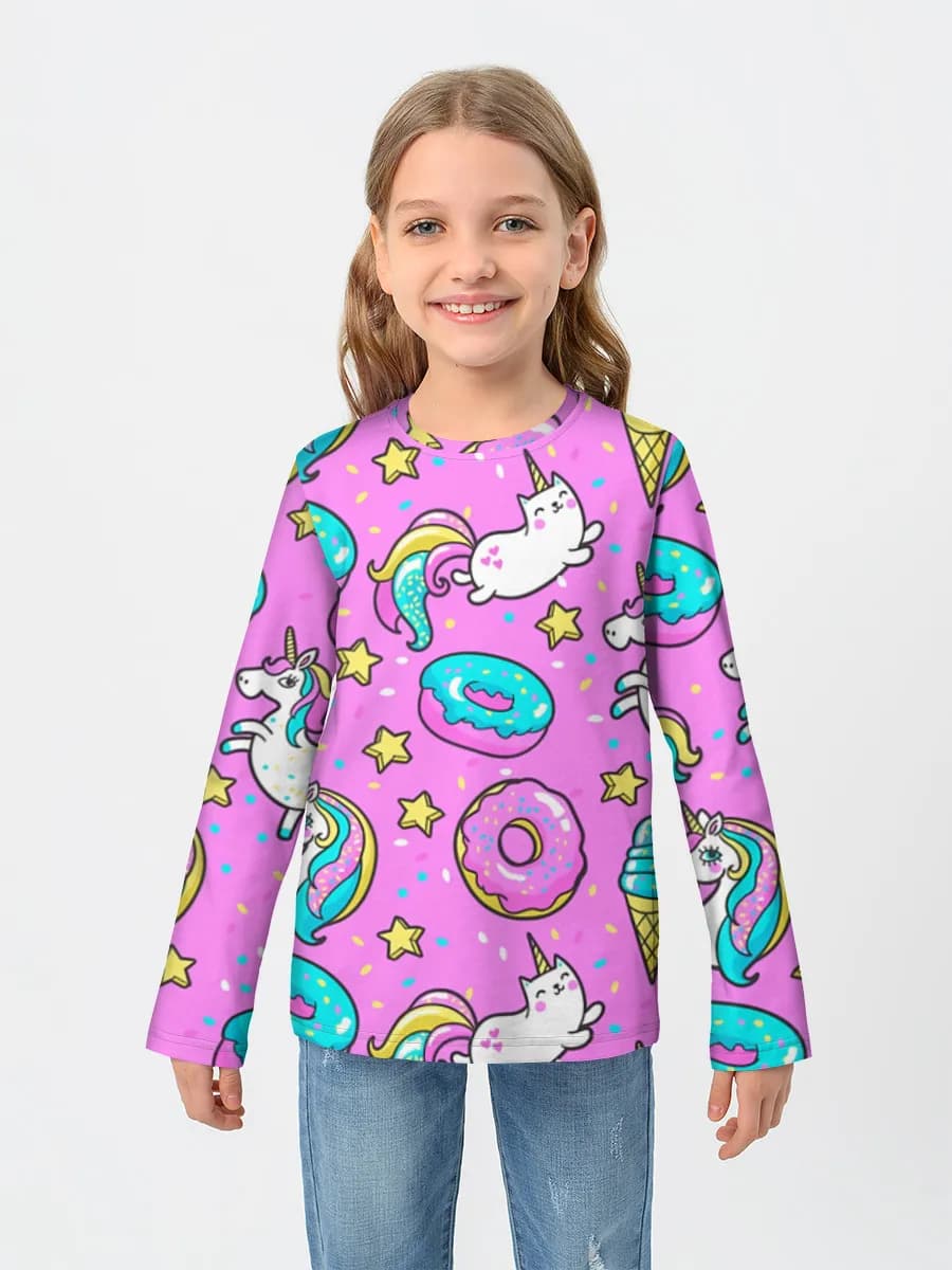 Camiseta Manga Larga de Algodón Niña