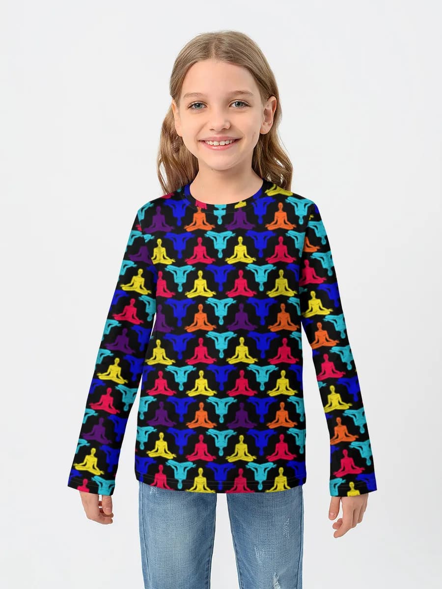 Girls' cotton long sleeve shirt