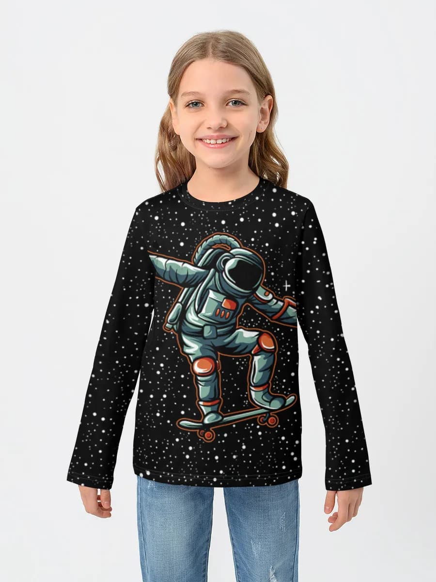 Girls' cotton long sleeve shirt