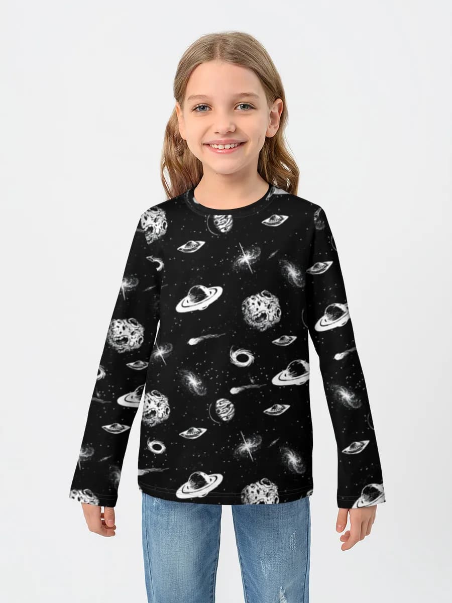 Girls' cotton long sleeve shirt