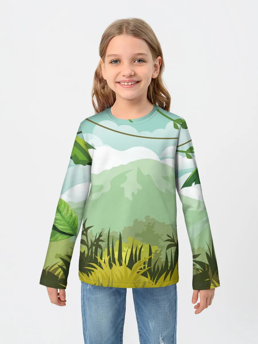 Girls' cotton long sleeve shirt