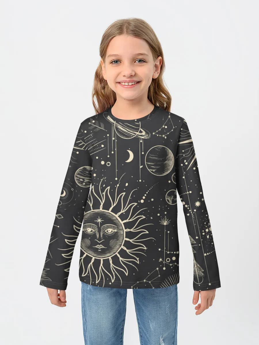 Girls' cotton long sleeve shirt