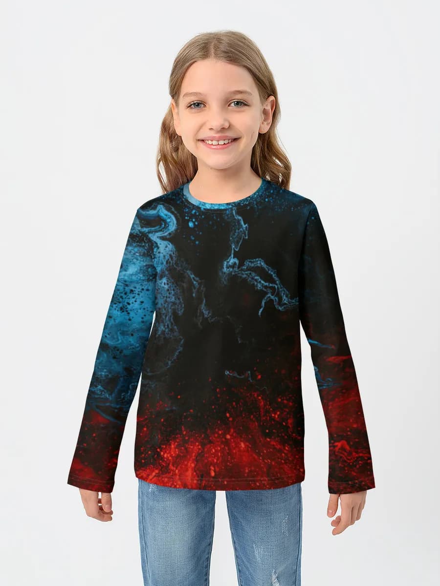 Girls' cotton long sleeve shirt