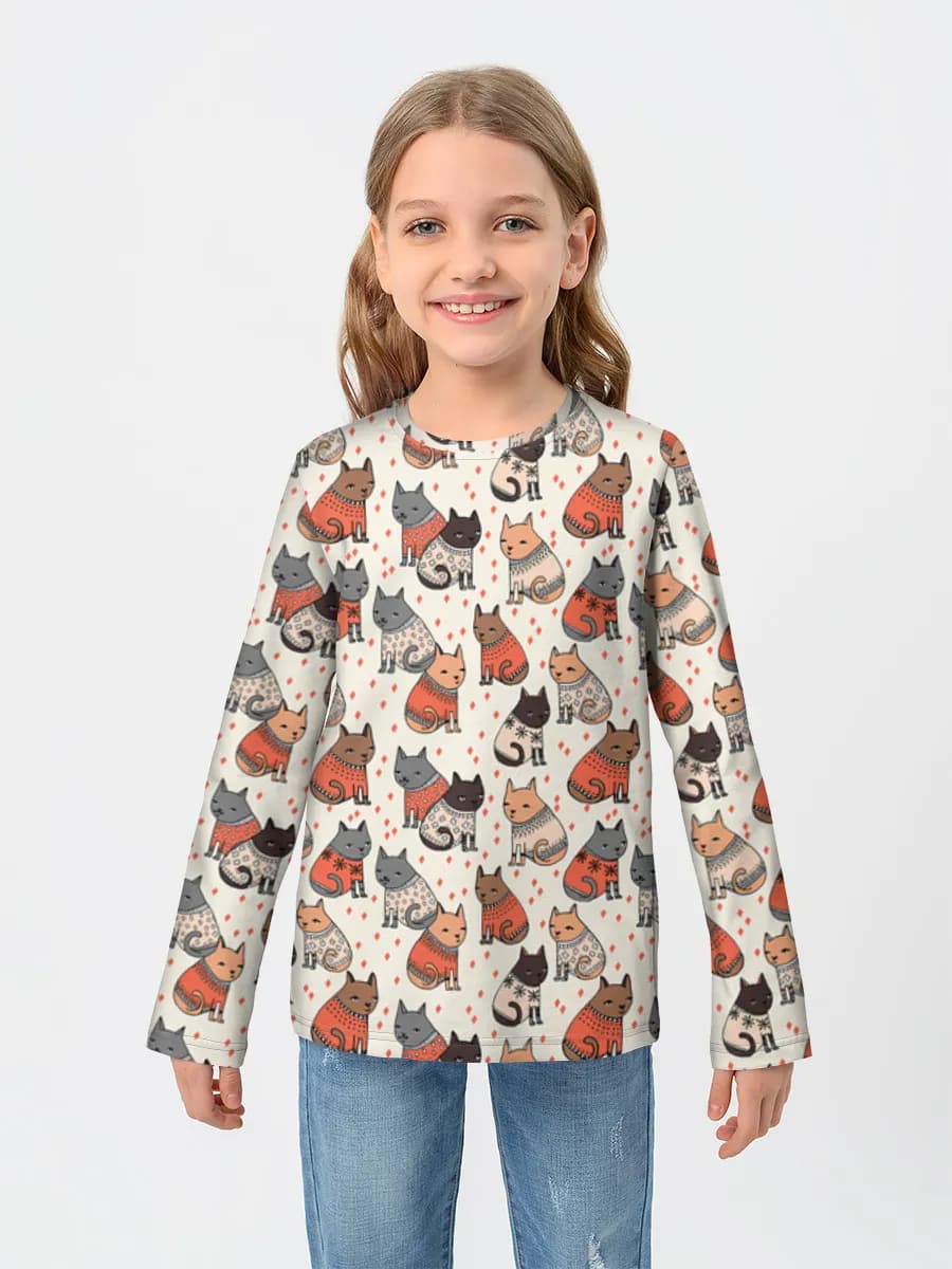 Girls' cotton long sleeve shirt