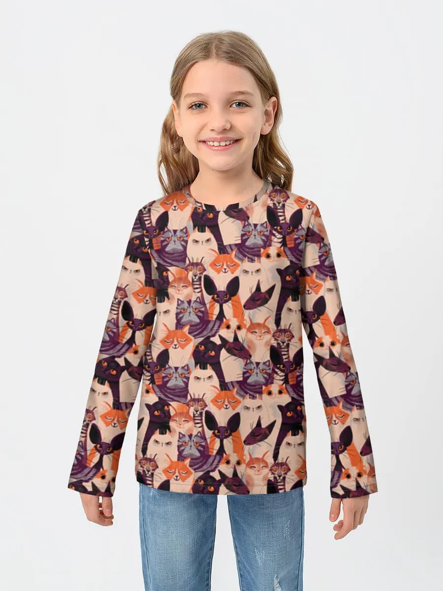 Girls' cotton long sleeve shirt