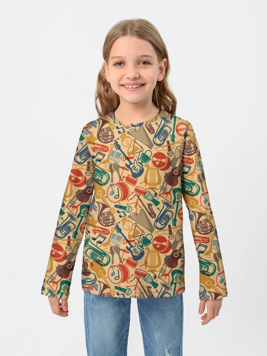 Girls' cotton long sleeve shirt