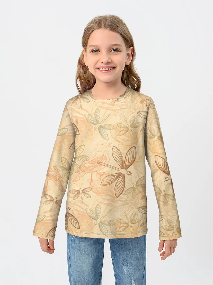Girls' cotton long sleeve shirt