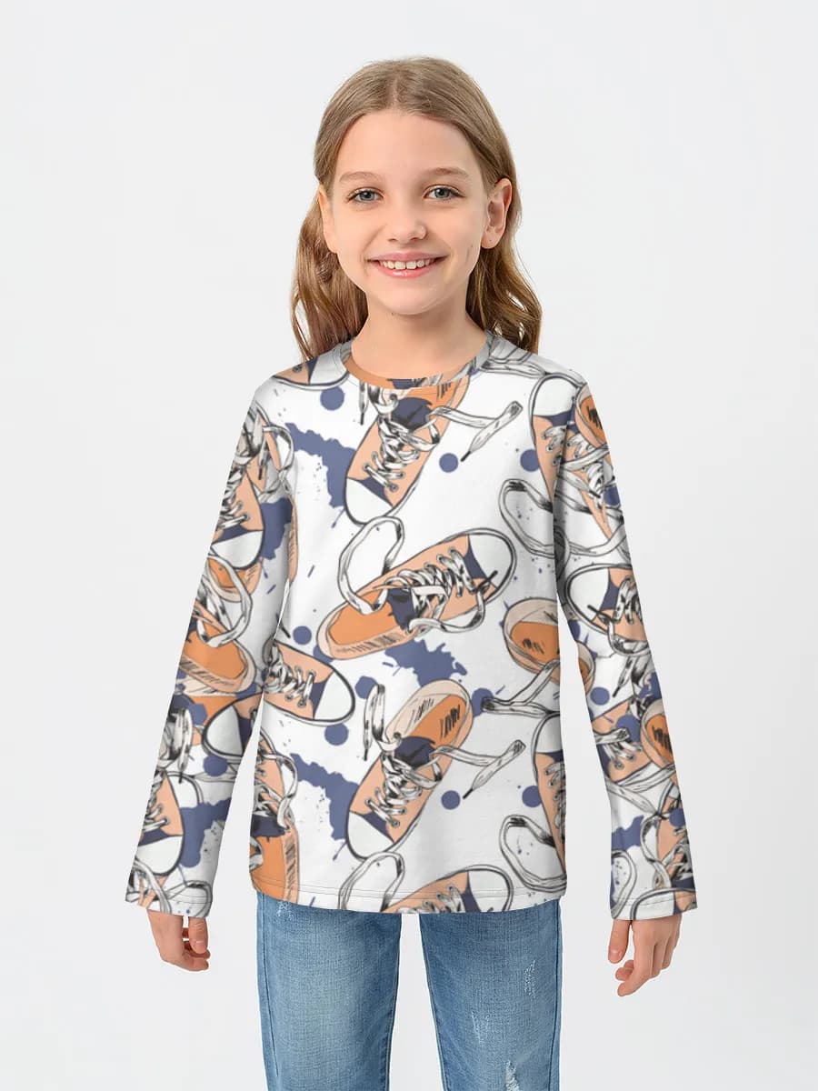 Girls' cotton long sleeve shirt