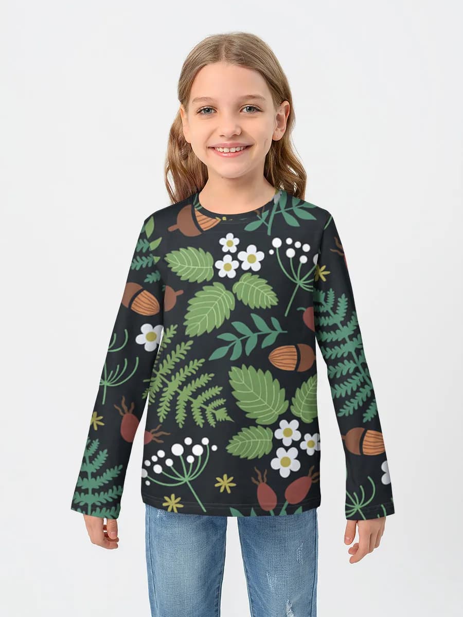 Girls' cotton long sleeve shirt