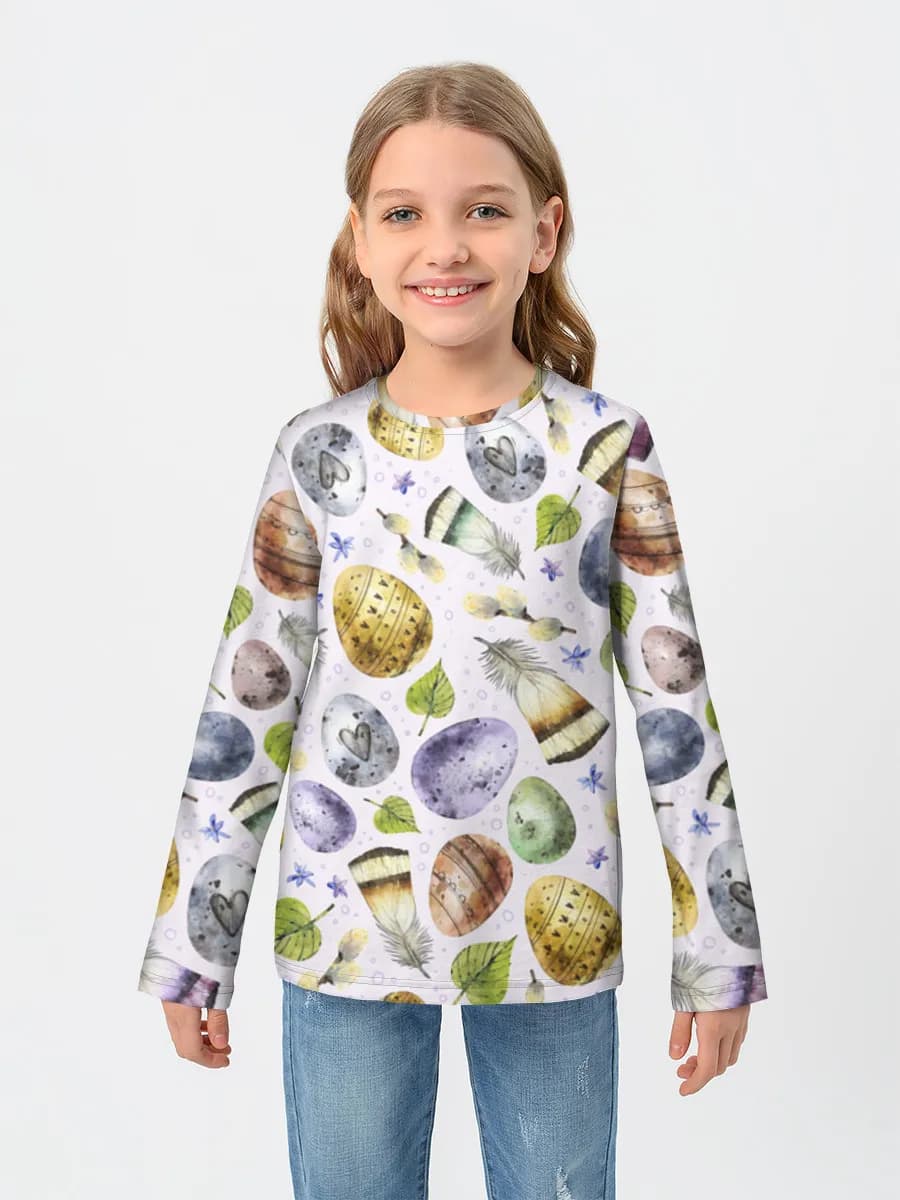 Girls' cotton long sleeve shirt