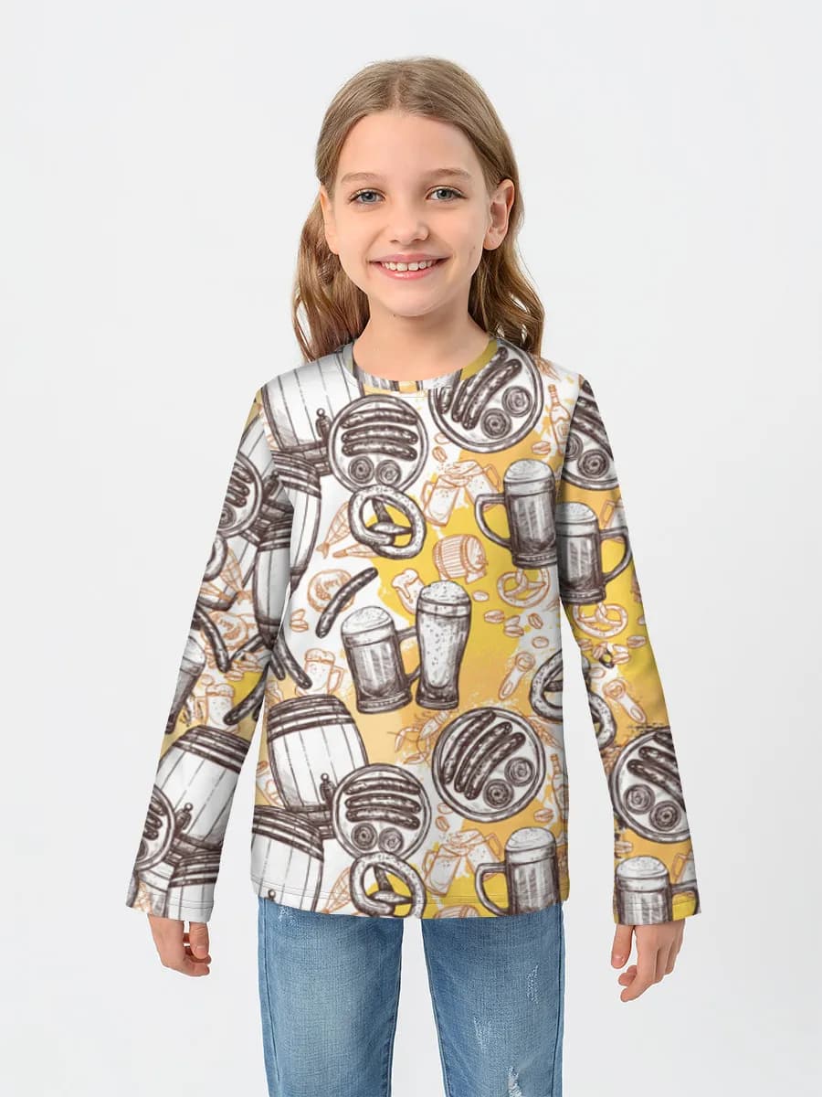 Girls' cotton long sleeve shirt