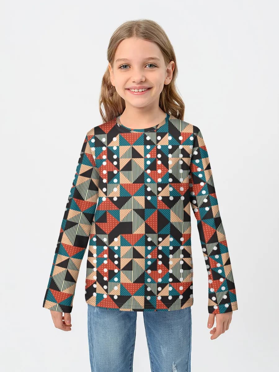 Girls' cotton long sleeve shirt