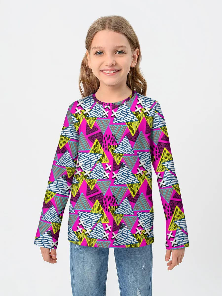 Girls' cotton long sleeve shirt