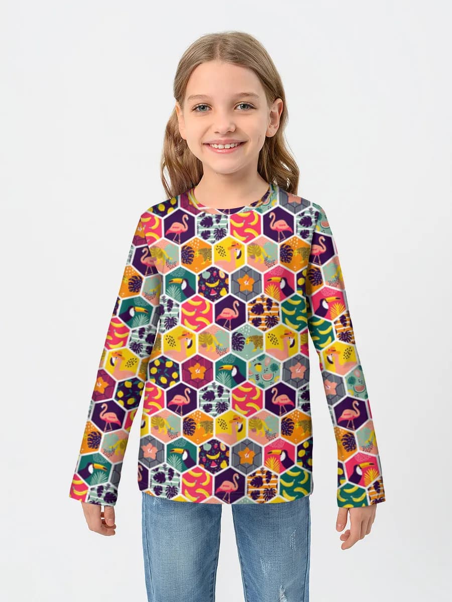 Camiseta Manga Larga de Algodón Niña
