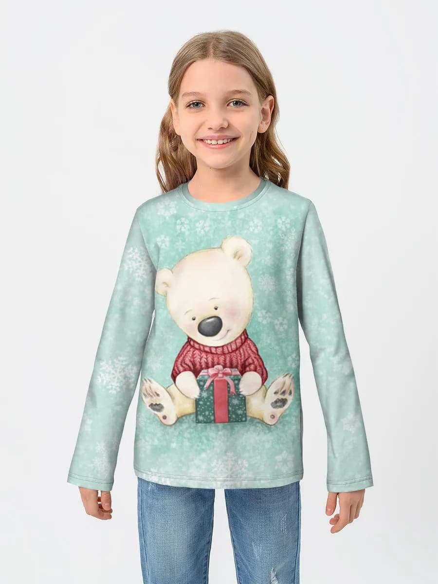 Girls' cotton long sleeve shirt