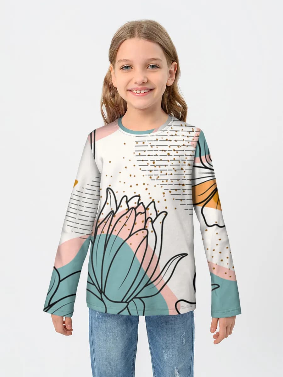 Baumwoll-Langarmshirt Mädchen