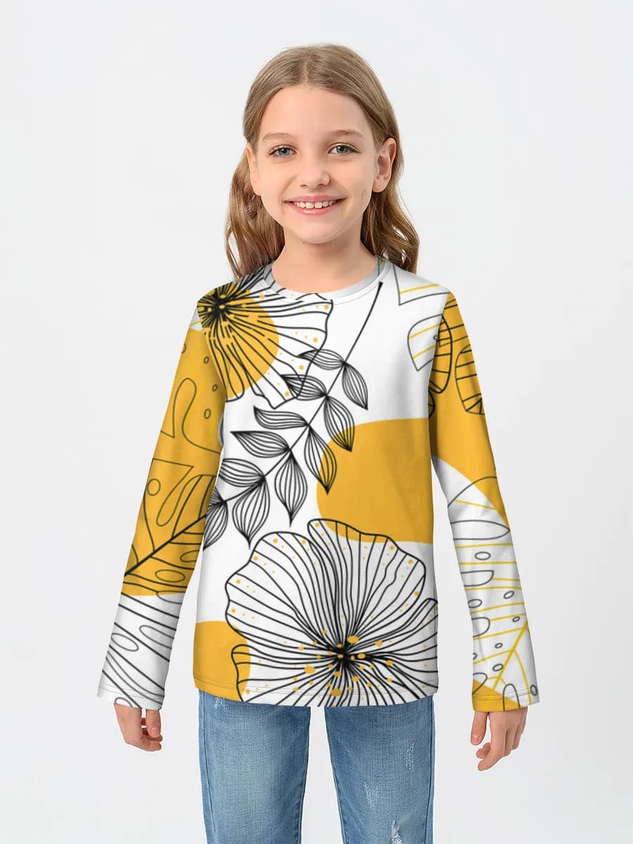 Girls' cotton long sleeve shirt