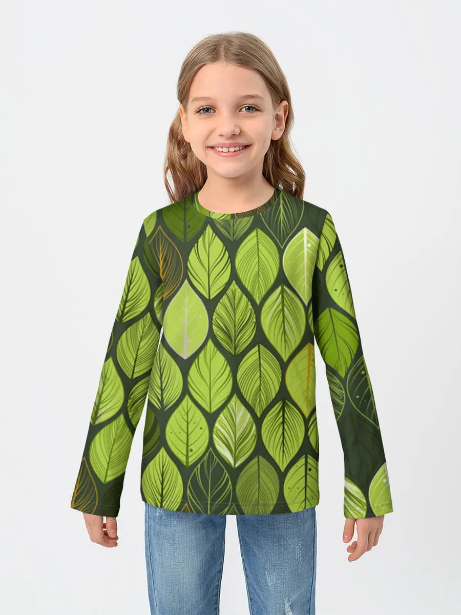Girls' cotton long sleeve shirt