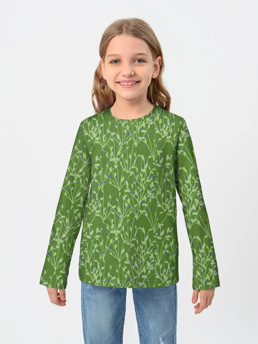 Girls' cotton long sleeve shirt