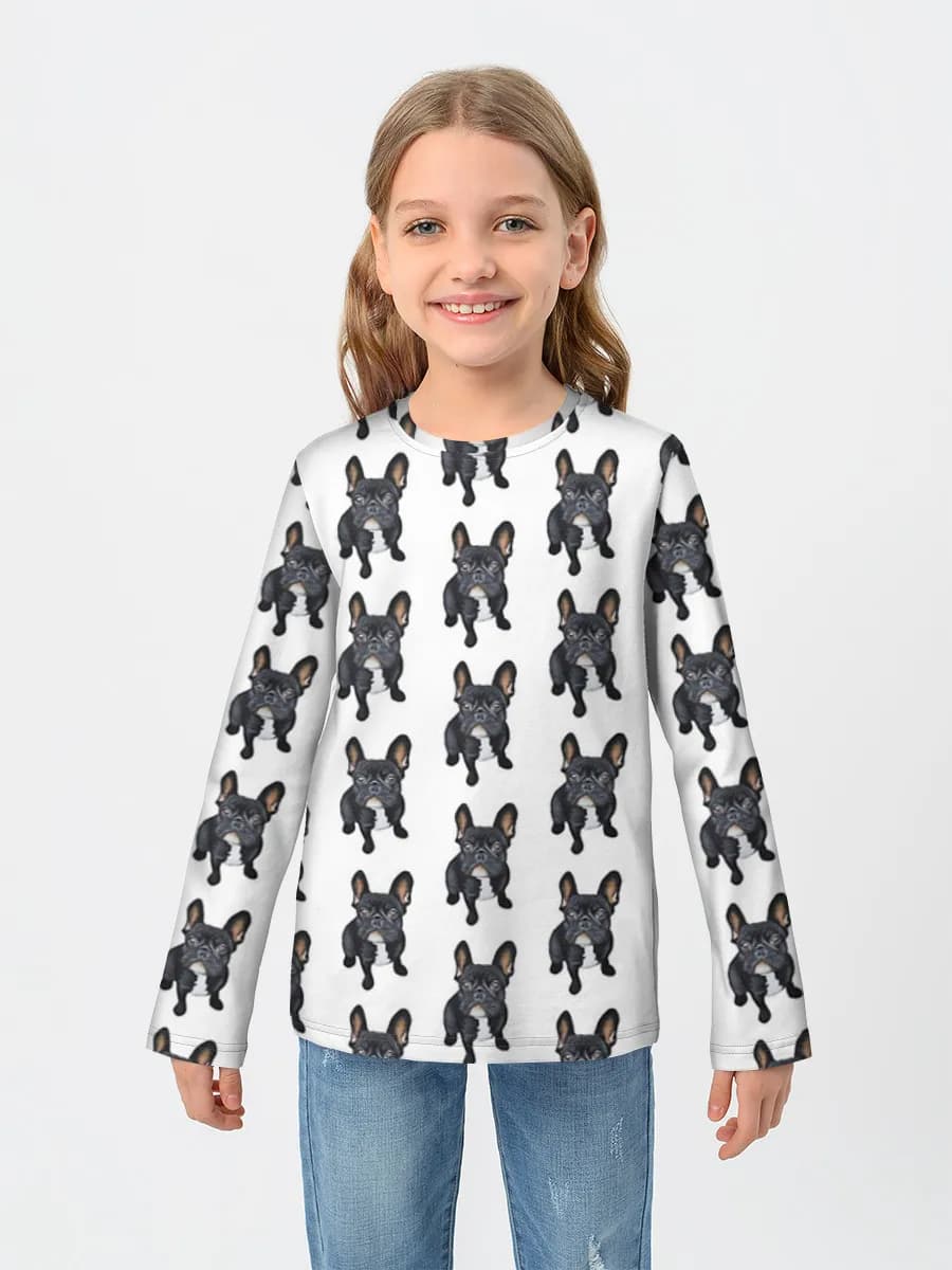Girls' cotton long sleeve shirt