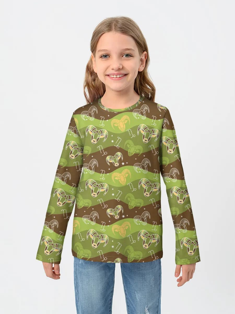 Girls' cotton long sleeve shirt