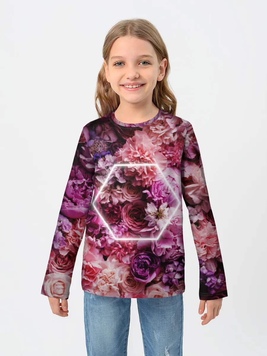 Girls' cotton long sleeve shirt
