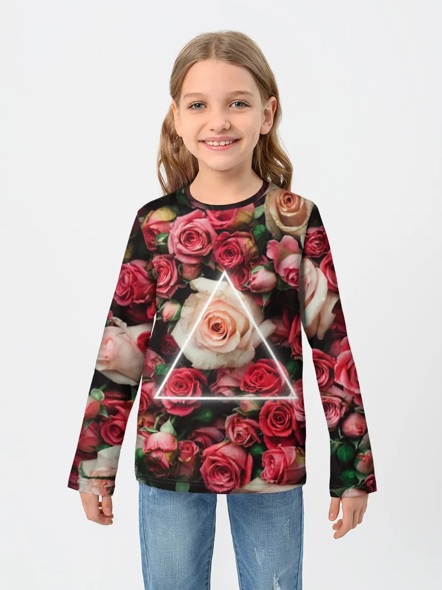 Girls' cotton long sleeve shirt