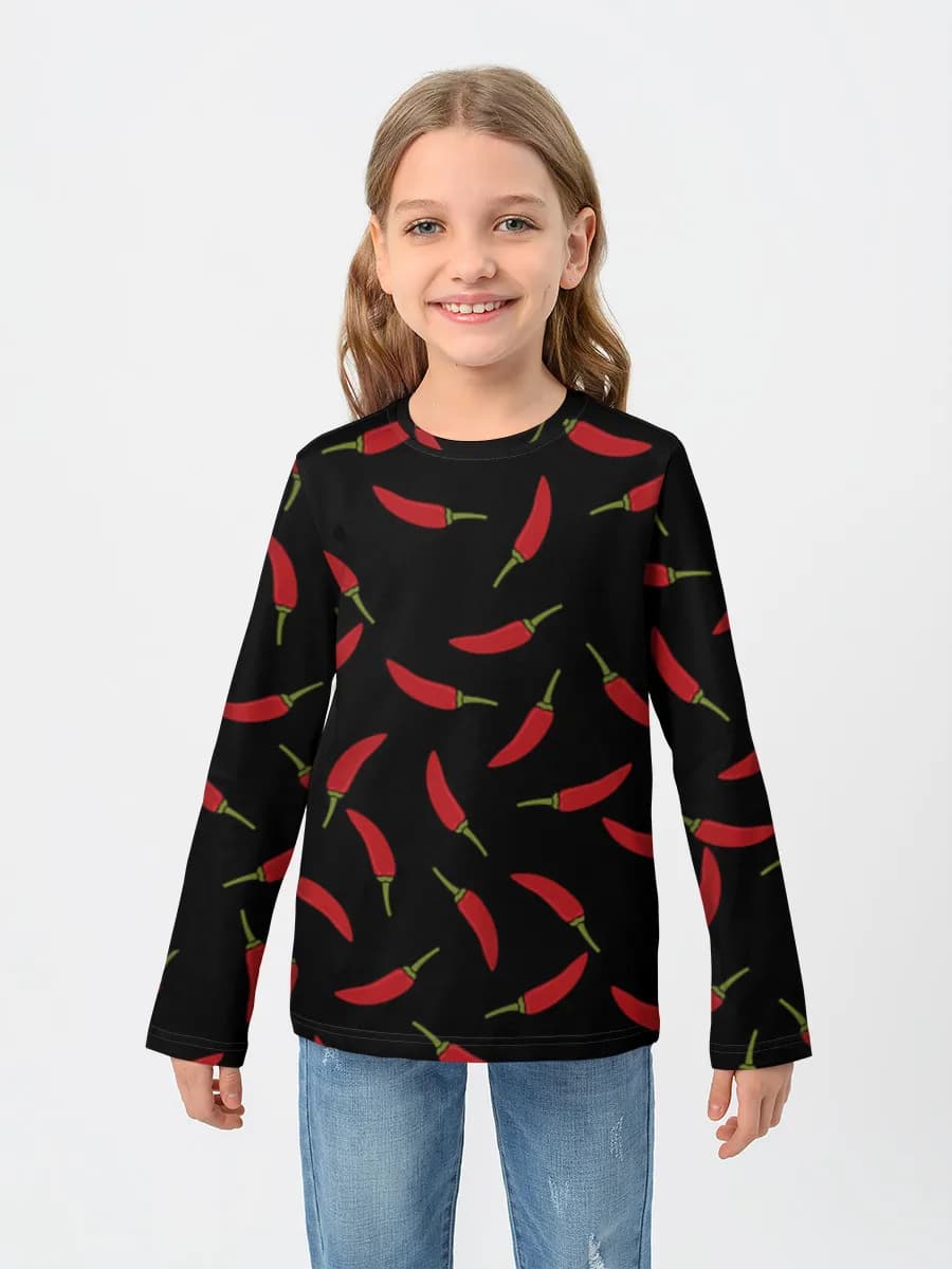 Girls' cotton long sleeve shirt