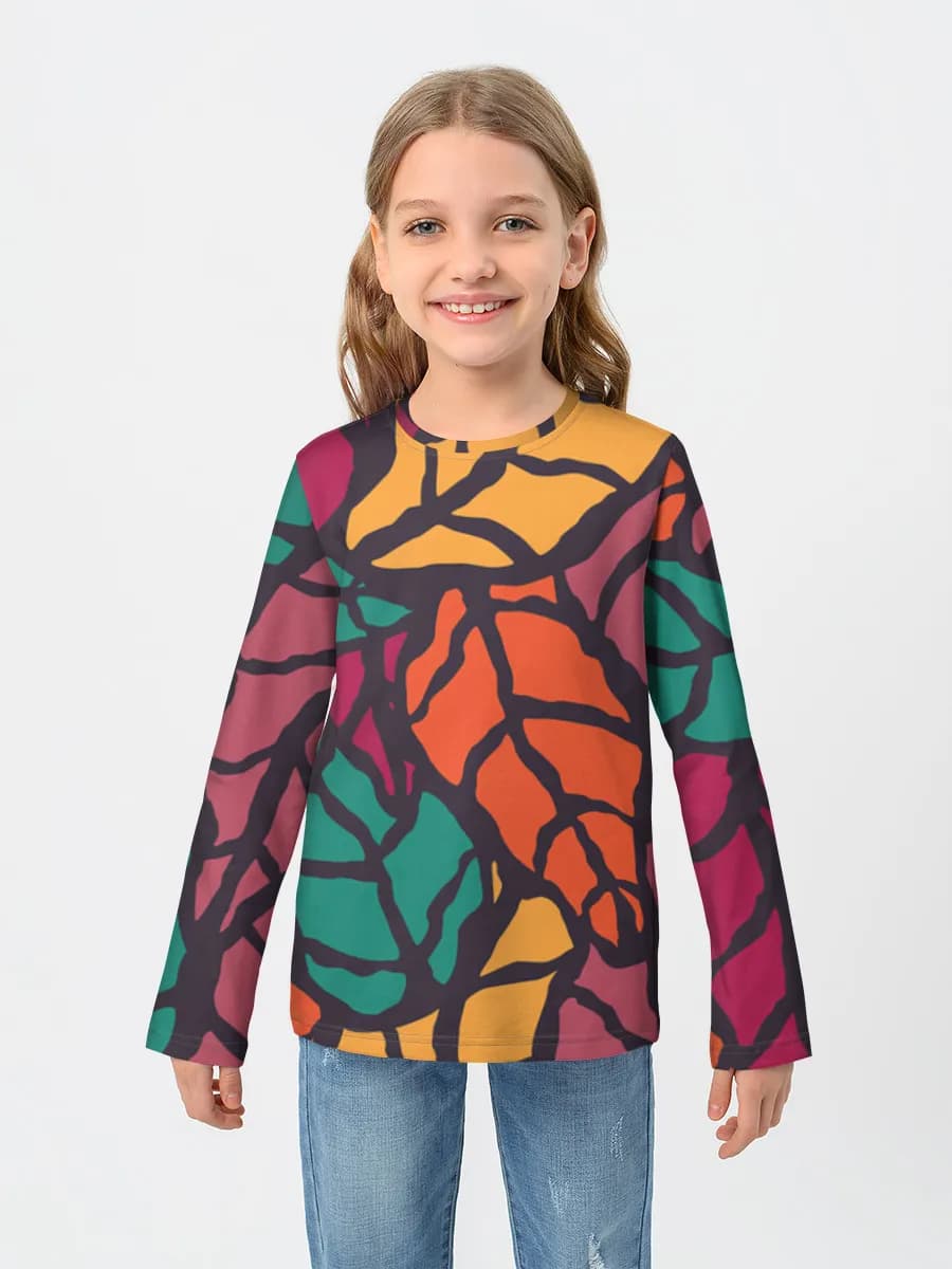 Girls' cotton long sleeve shirt
