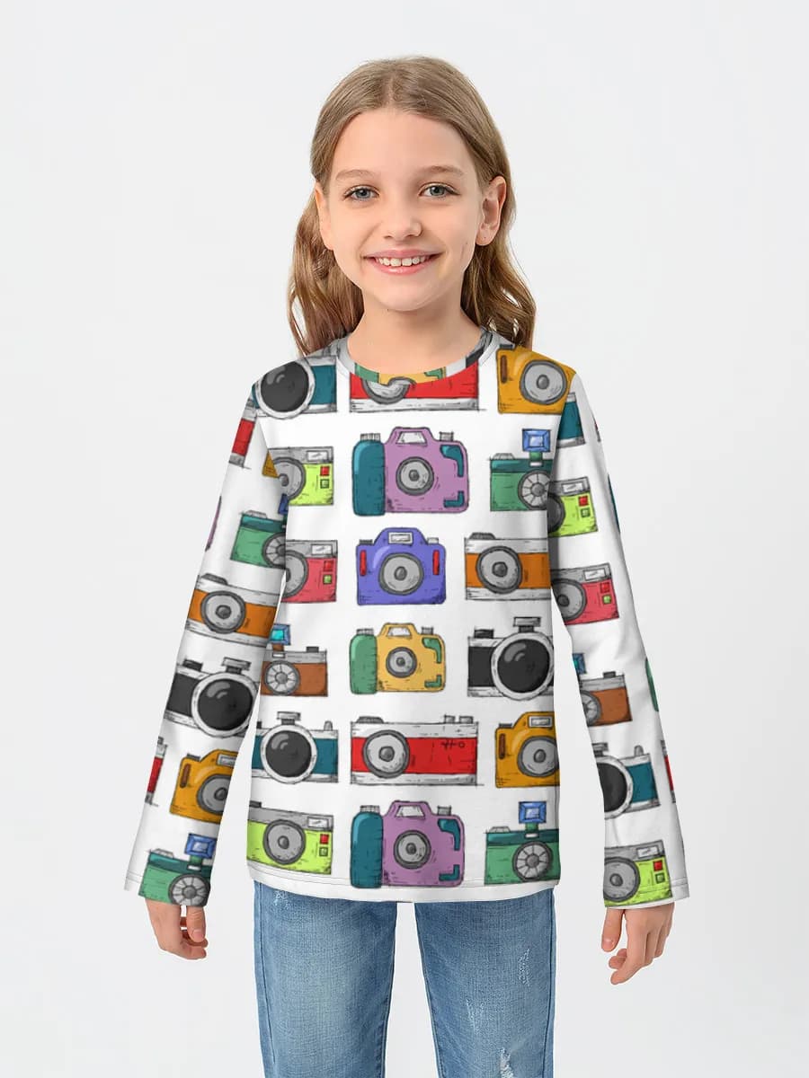 Girls' cotton long sleeve shirt