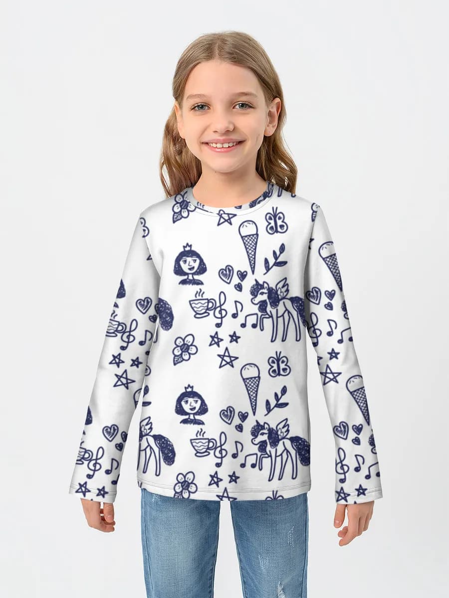 Girls' cotton long sleeve shirt