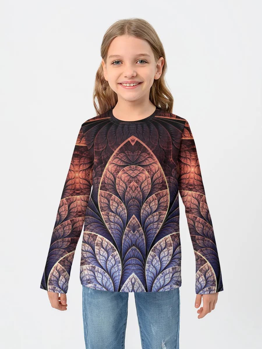 Girls' cotton long sleeve shirt