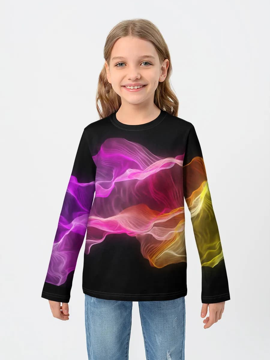 Girls' cotton long sleeve shirt