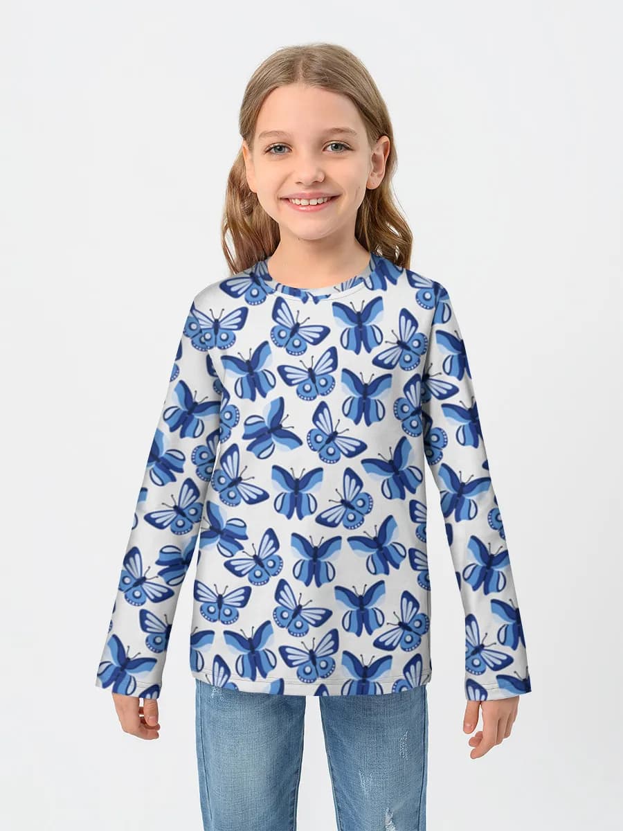 Girls' cotton long sleeve shirt