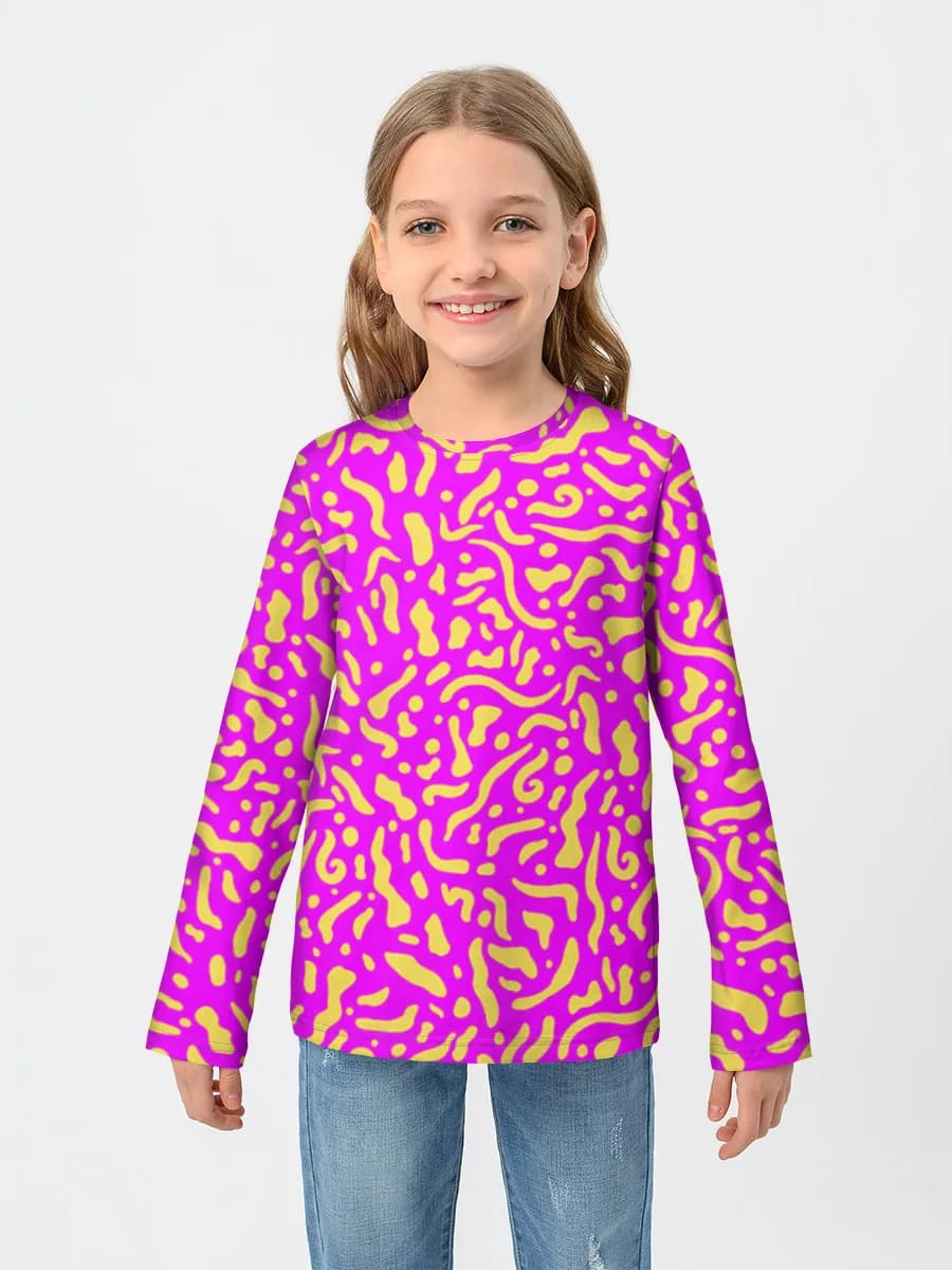 Girls' cotton long sleeve shirt