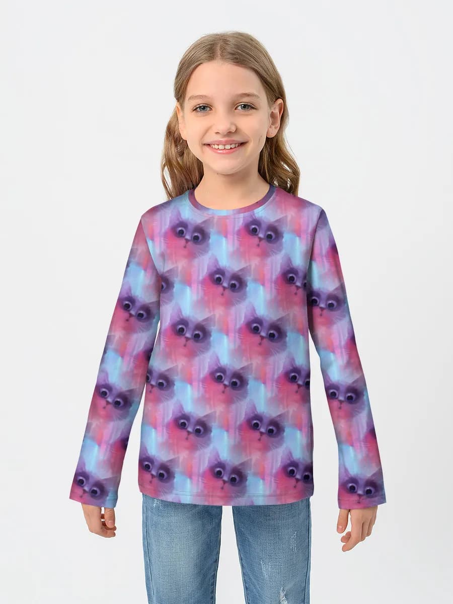 Girls' cotton long sleeve shirt
