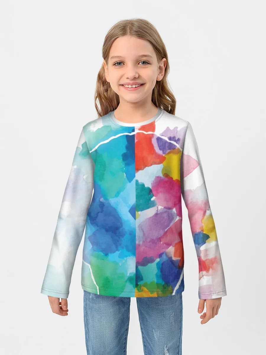 Girls' cotton long sleeve shirt