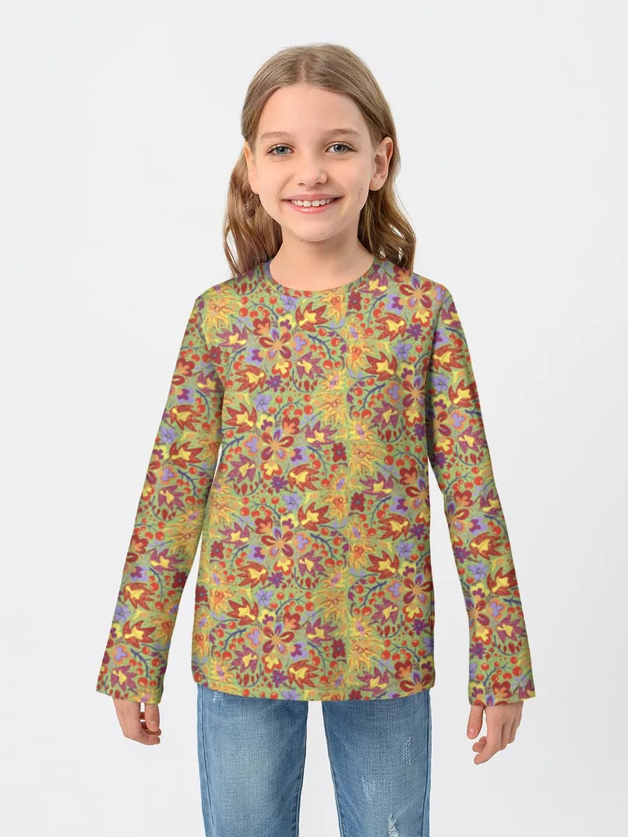 Girls' cotton long sleeve shirt