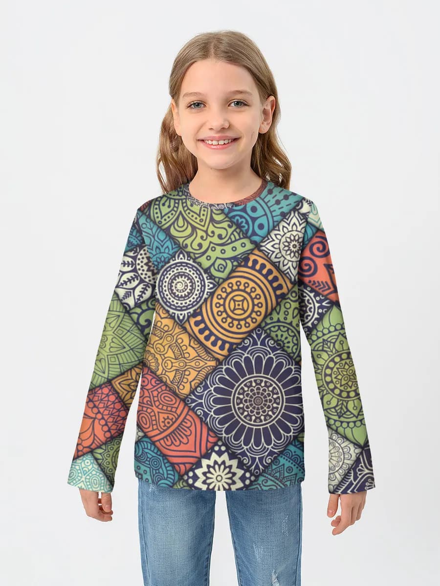 Girls' cotton long sleeve shirt