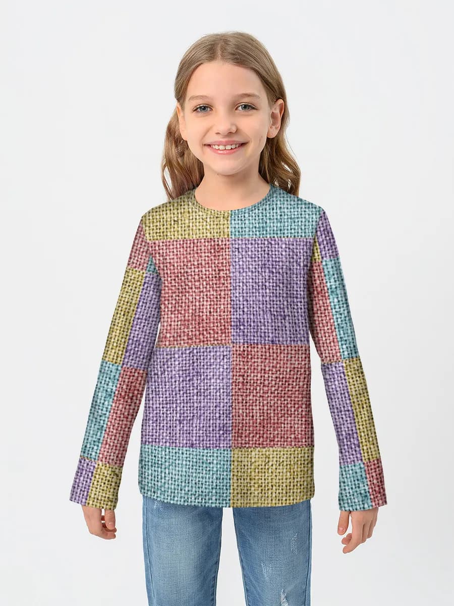 Girls' cotton long sleeve shirt