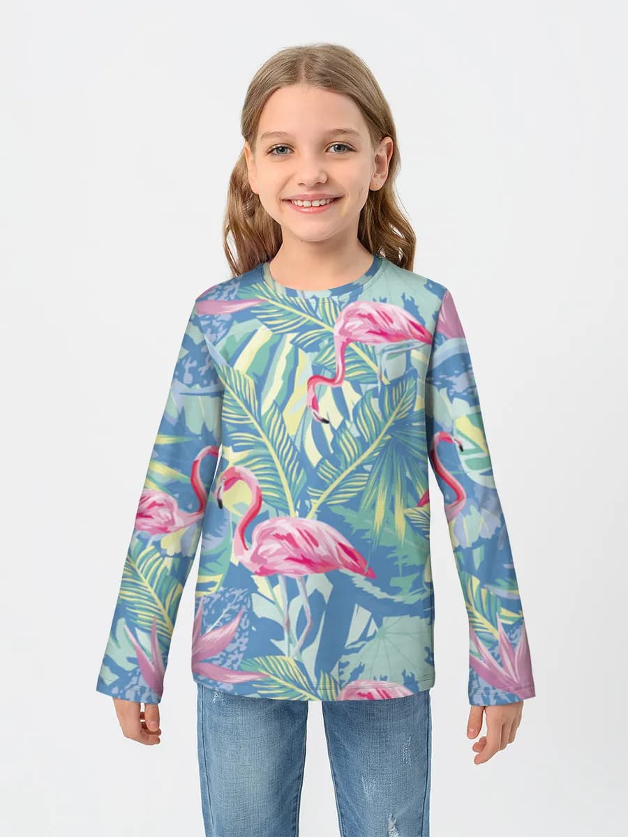 Girls' cotton long sleeve shirt