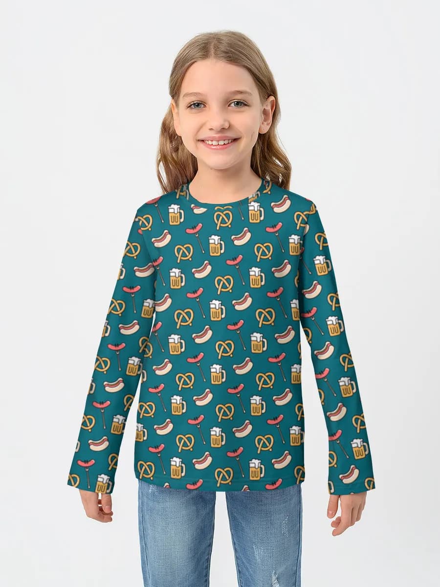 Girls' cotton long sleeve shirt