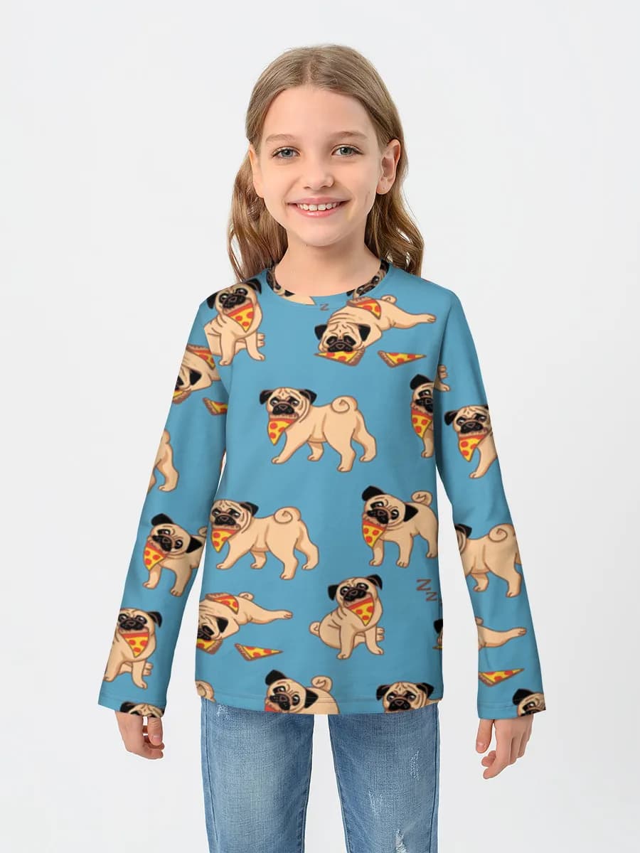Girls' cotton long sleeve shirt