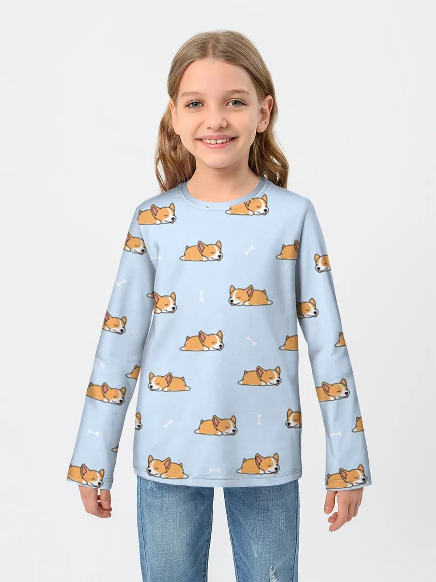 Girls' cotton long sleeve shirt