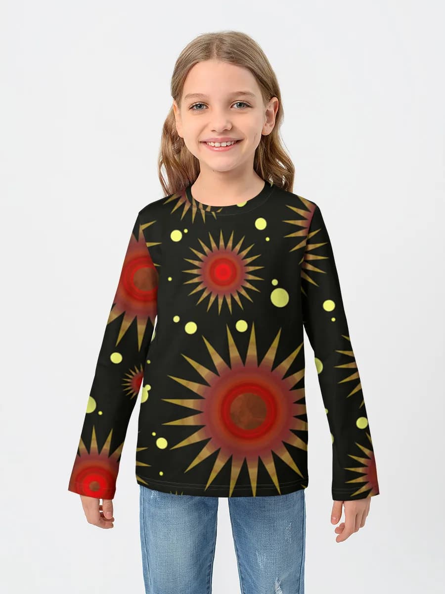 Girls' cotton long sleeve shirt