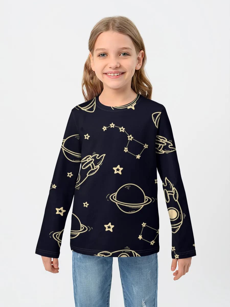 Girls' cotton long sleeve shirt