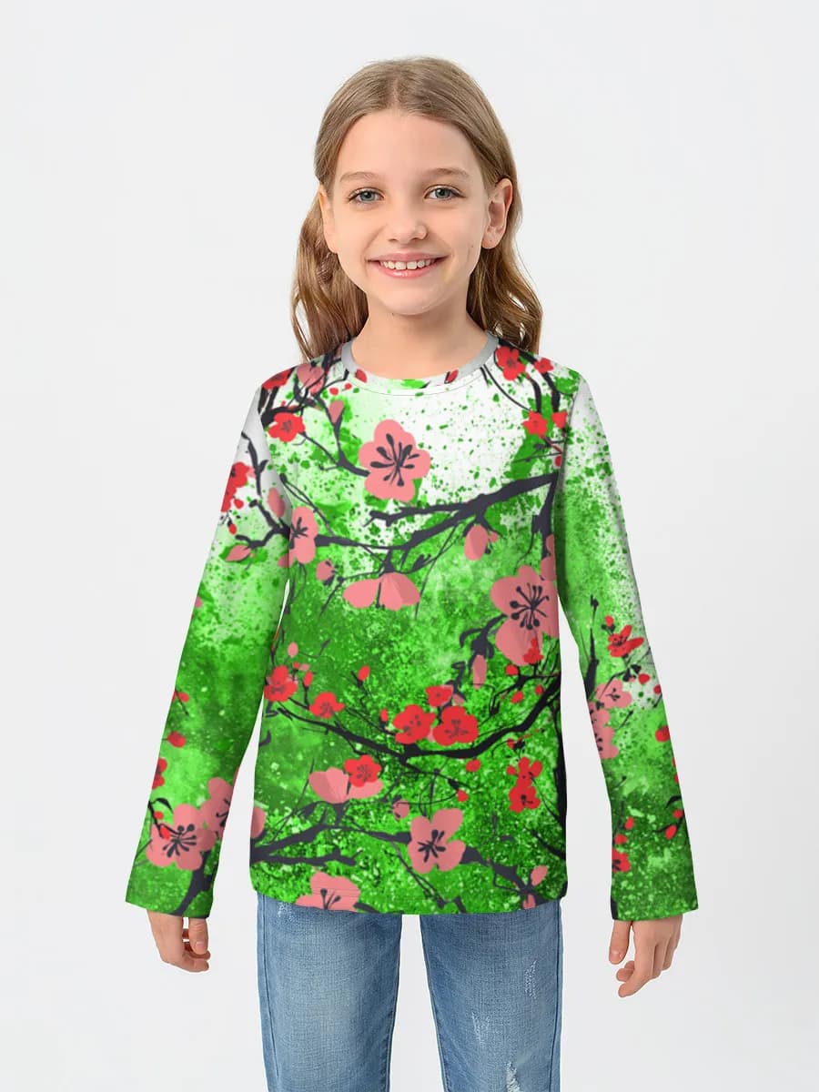 Baumwoll-Langarmshirt Mädchen
