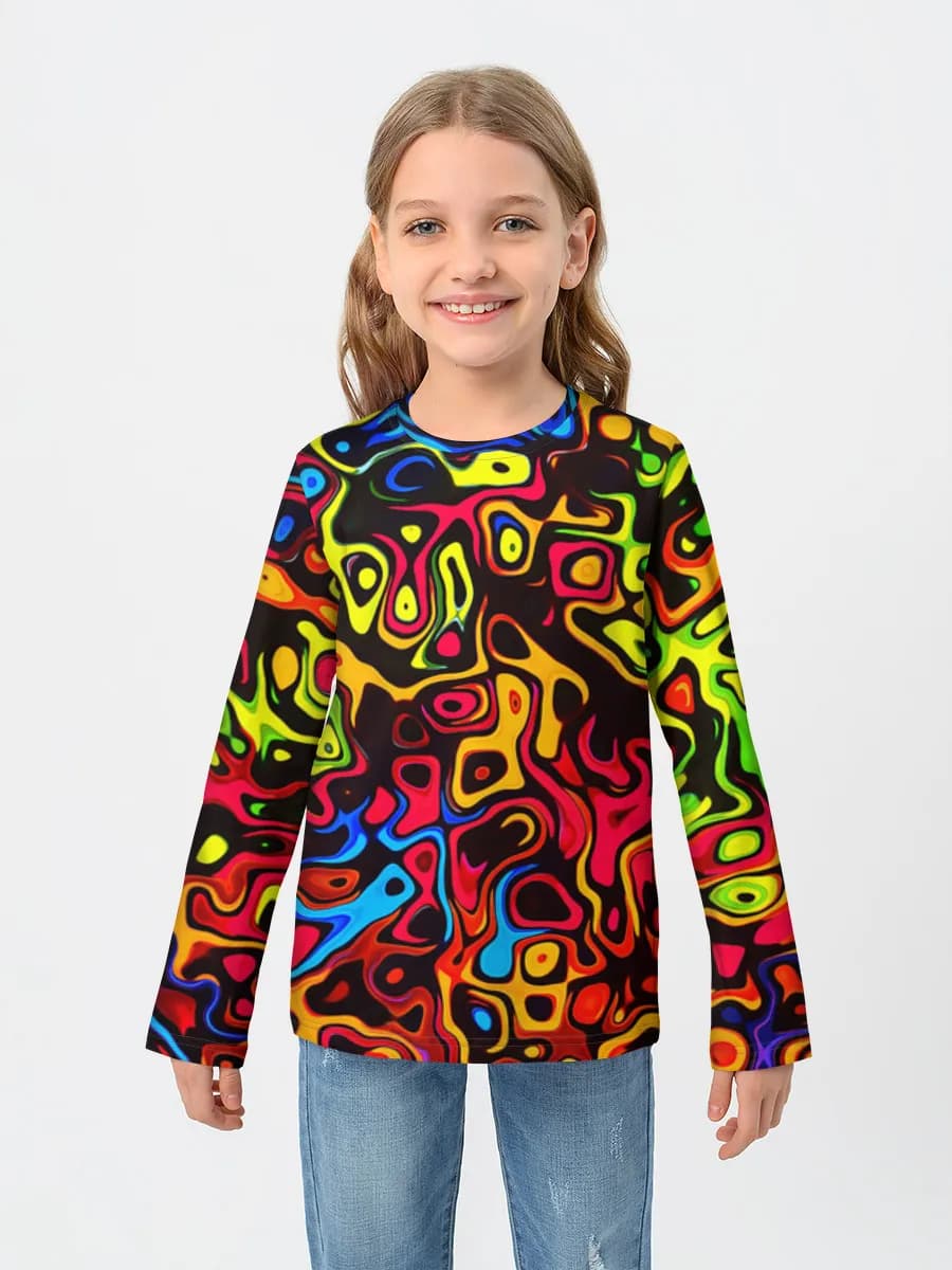 Girls' cotton long sleeve shirt