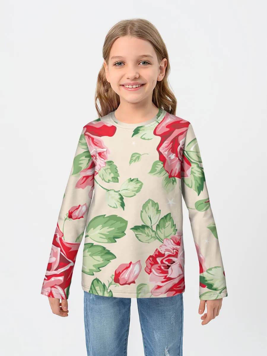 Baumwoll-Langarmshirt Mädchen
